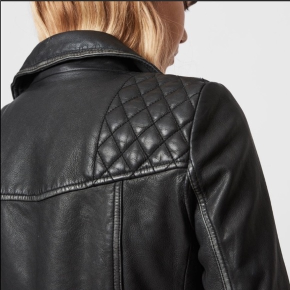 All Saints Black Leather Jacket - Picture 3 of 13